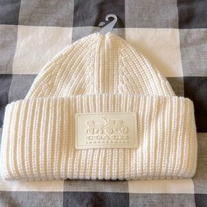 NWT Coach knit hat, off white
